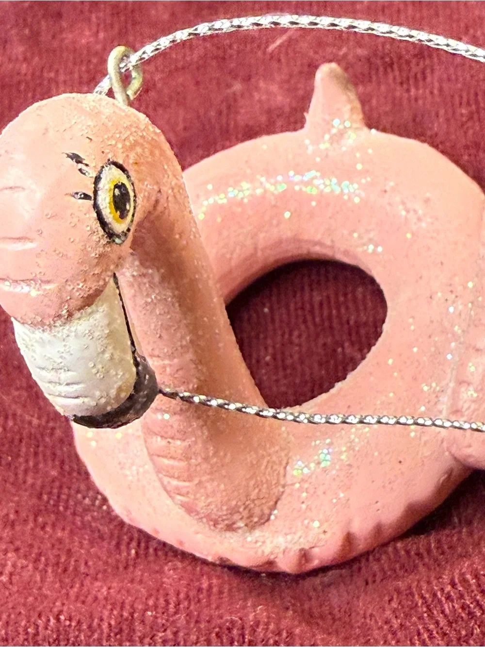 Kurt Adler Fancy Flamingo Pool Floatie Ornament